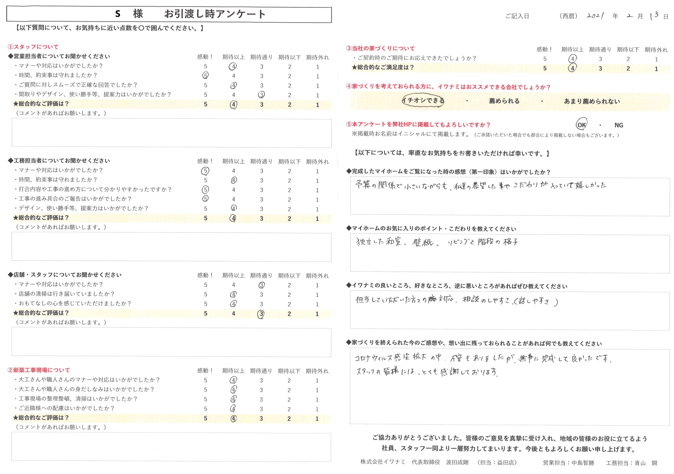 スタッフの皆様にはとても感謝しております