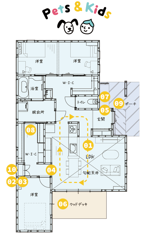  ペットと子どもにやさしい家   アイフルホーム | イワナミ 岩国市柳井市益田市浜田市の注文住宅