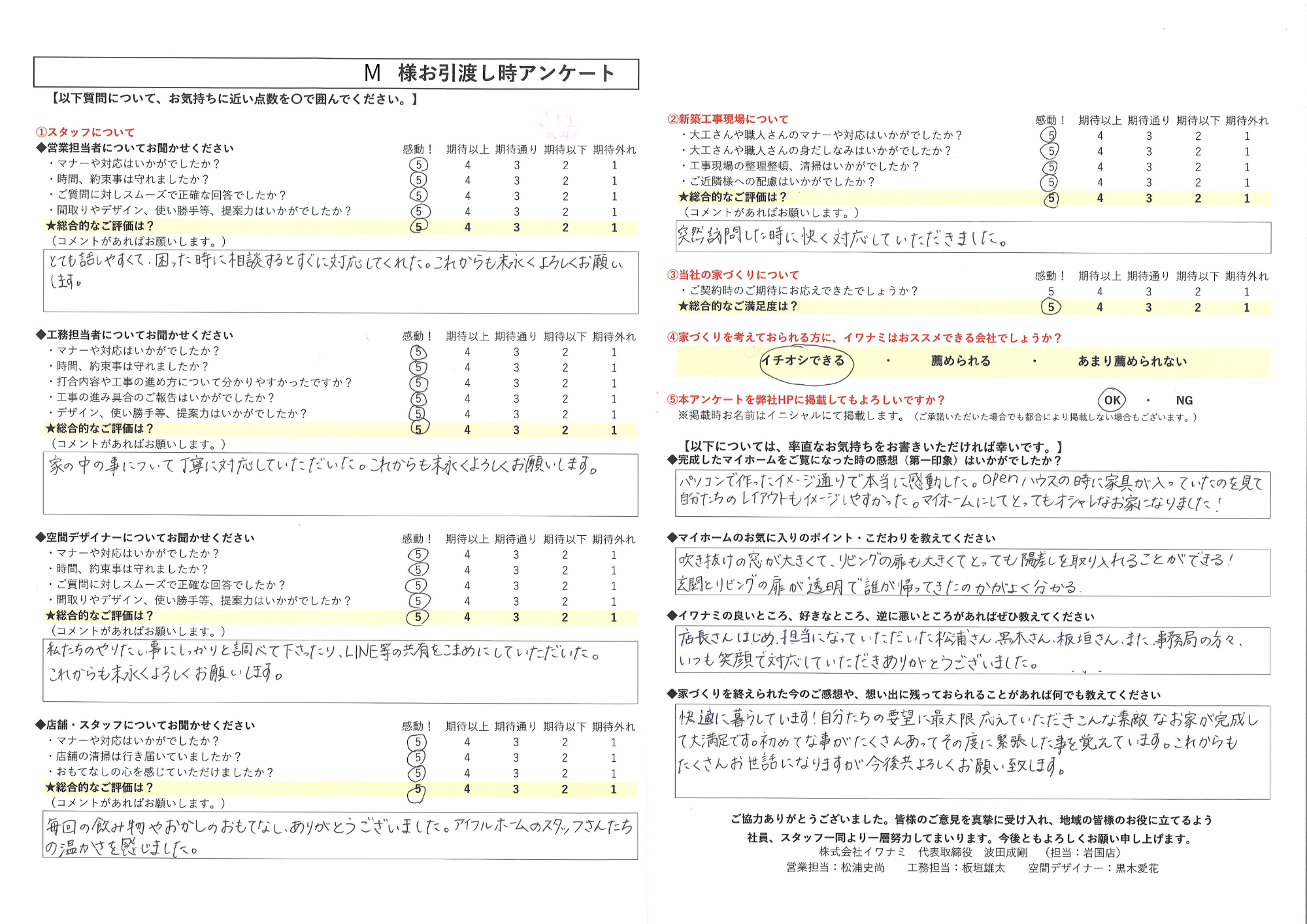 自分たちの要望に最大限応えていただきこんな素敵なお家が完成して大満足です。