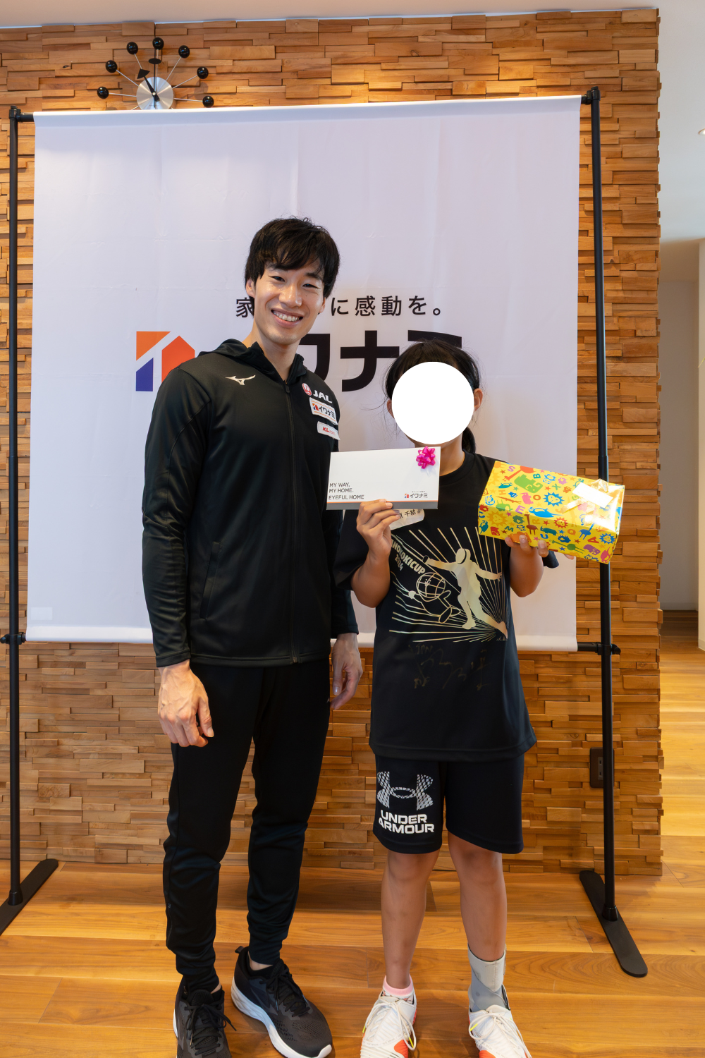 優勝したお子さまと加納選手