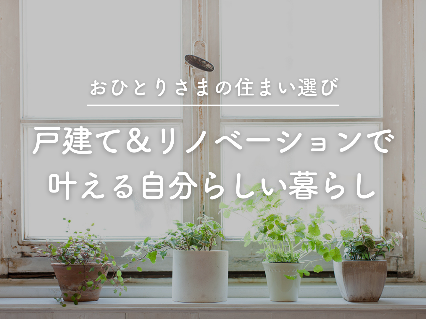  おひとりさまの住まい選び｜戸建てリノベーションで叶える自分らしい暮らし   アイフルホーム | イワナミ 岩国市柳井市益田市浜田市の注文住宅