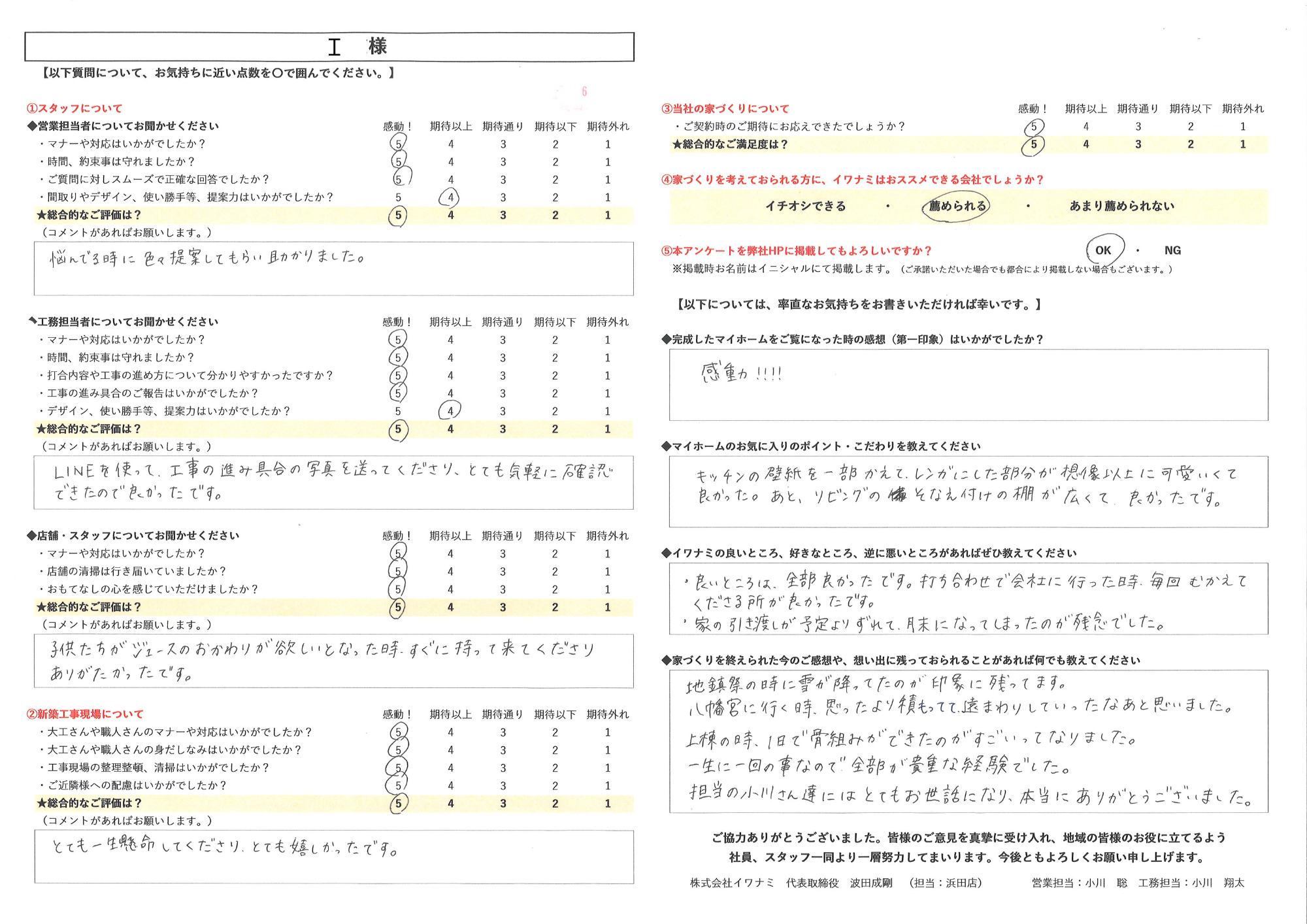一生に一回の事なので、全部が貴重な経験でした。 担当の方達にはとてもお世話になり、本当にありがとうございました。
