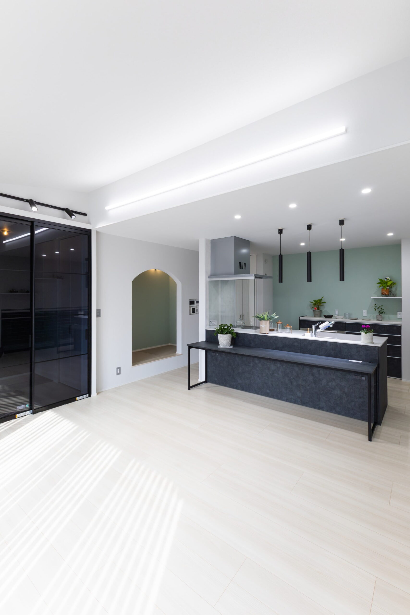 こもり感が心地よいLDKヌックのある平屋